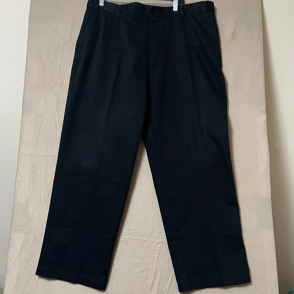 L.L. Bean Comfort Waist Pants Mens 40x29 Black 100% Cotton Chino Trousers